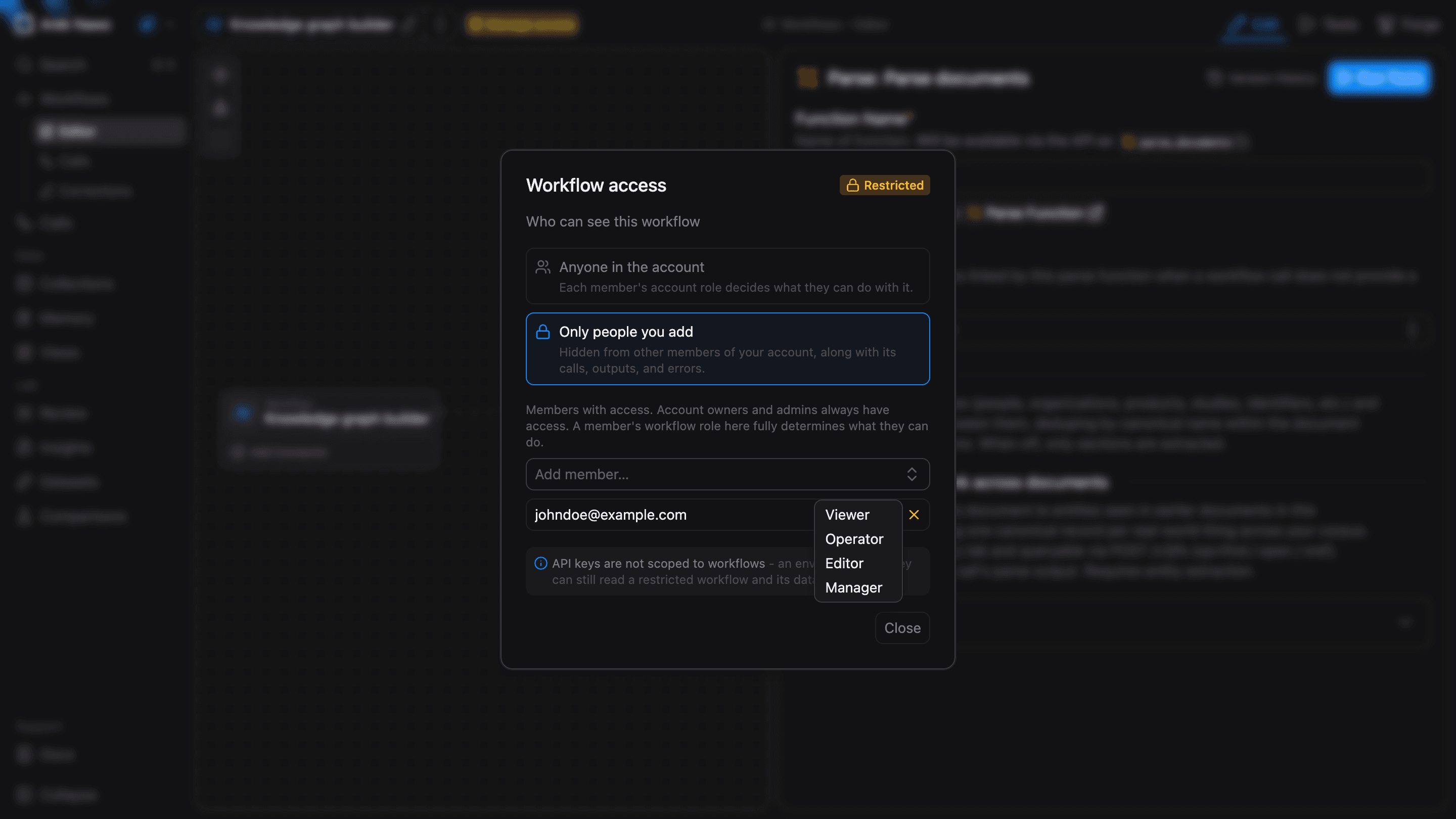 Managing workflow access