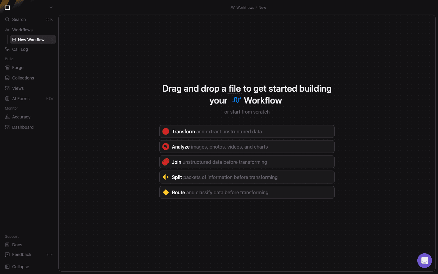 New workflow picker